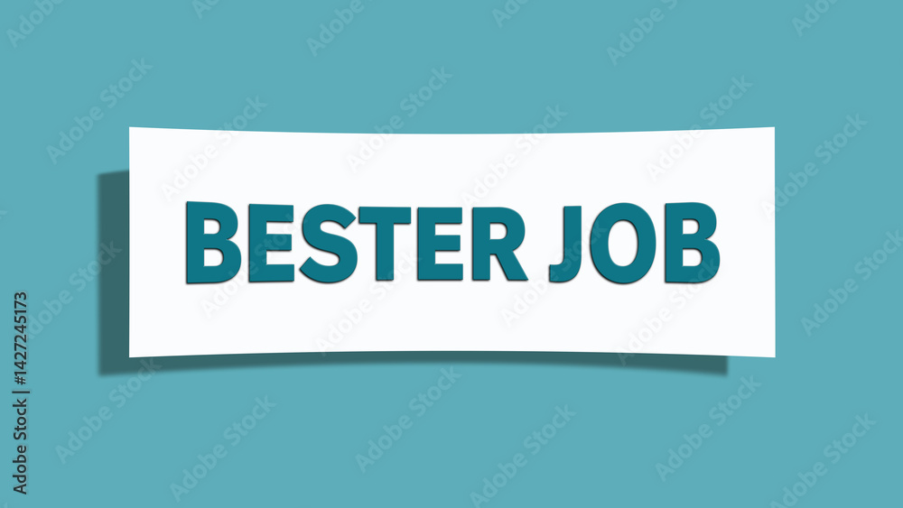 bester Job (best job) - A card isolated on light green background. bester Job (best job) - A card isolated on light green background.