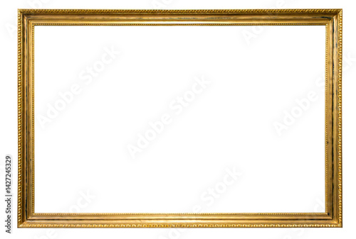 Obraz na płótnie Artistic gilded antique picture frame with transparent background. w salonie