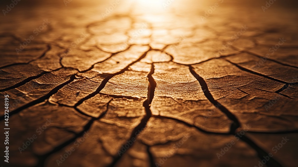 Obraz premium Detailed close-up of cracked wood grain, natural splits and fibers highlighted by light