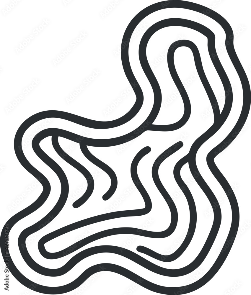 Abstract line art featuring flowing curves and shapes in a minimalist style.