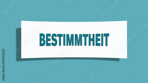 Bestimmtheit (Certainty) - A card isolated on light green background.