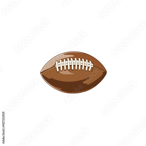 Modern flat illustration of an American football emphasizing its textured design and classic shape in a minimalist style