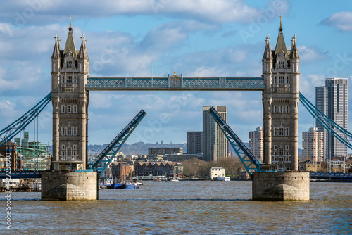 Tower Bridge Fully Open with No Boat Visible