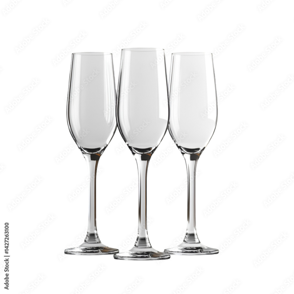 Three empty wine glasses in a row simple elegant glassware Three empty wine glasses in a row simple elegant glassware