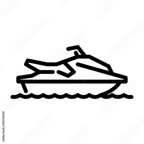 personal watercraft filled outline icon. watercraft color line illustration.