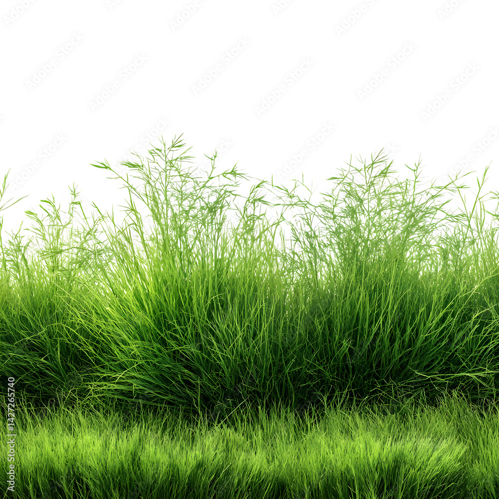 Obraz premium Green grass isolated on white background and texture, clipping --v 7.0