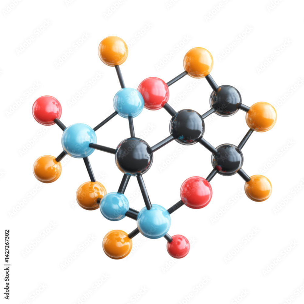 Colorful Molecular Structure Science 3D Model Colorful Molecular Structure Science 3D Model
