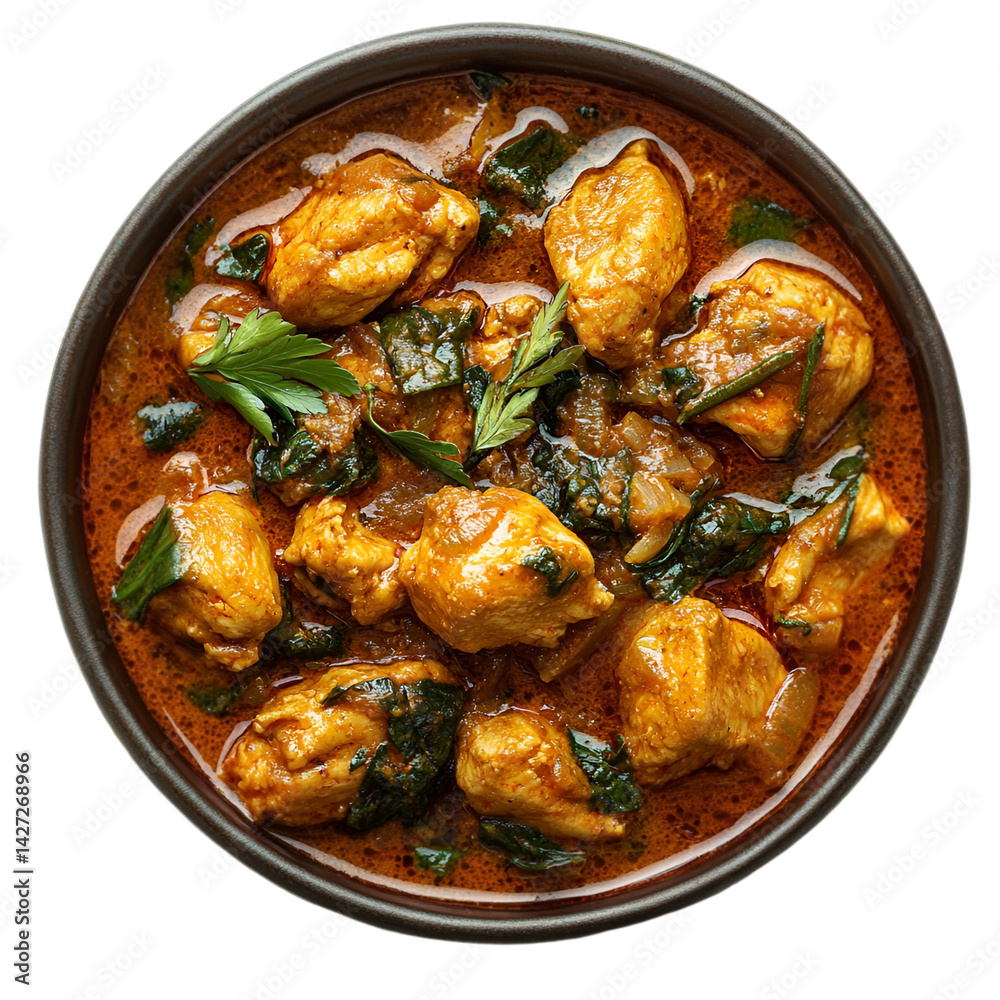 Delicious Chicken Spinach Curry in a Bowl Delicious Chicken Spinach Curry in a Bowl