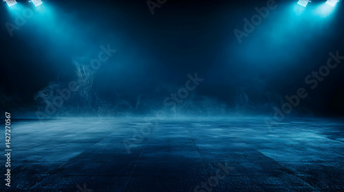 Abstract Blue Studio Lighting Background