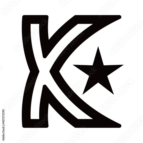VECTOR LOGO LETTER K WITH STA...