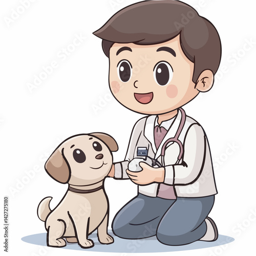 Veterinarian - Vector icon, isolated on white background  -  
