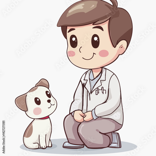Veterinarian - Vector icon, isolated on white background  -  