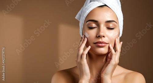 Portrait of a woman enjoying a moment of self-care, eyes closed