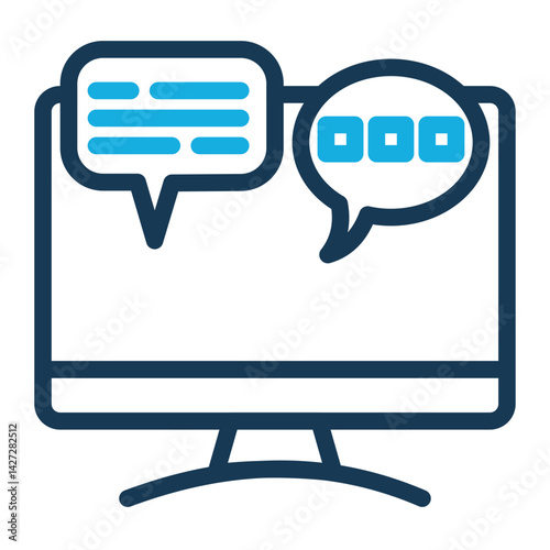 Chat Icon # ECommerce Pack # Outline Color Style
