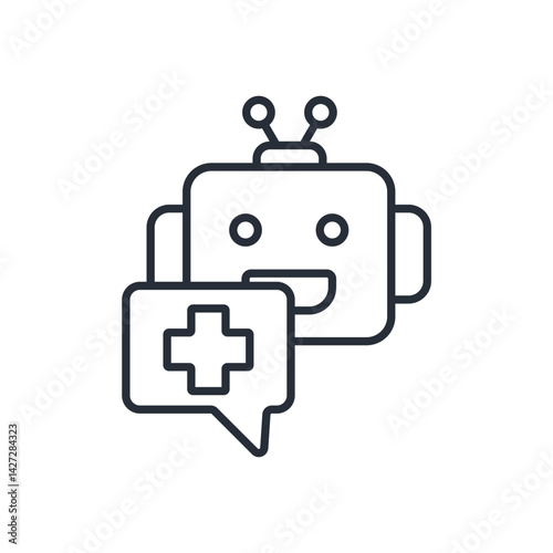 medical chatbot icon. vector.Editable stroke.linear style sign for use web design,logo.Symbol illustration.