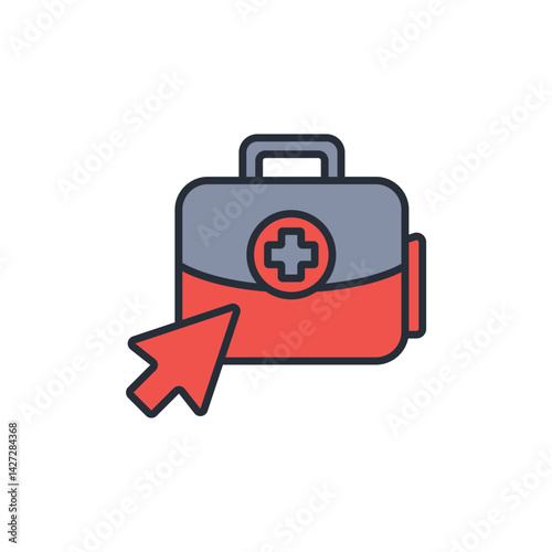 telehealth icon. vector.Editable stroke.linear style sign for use web design,logo.Symbol illustration.