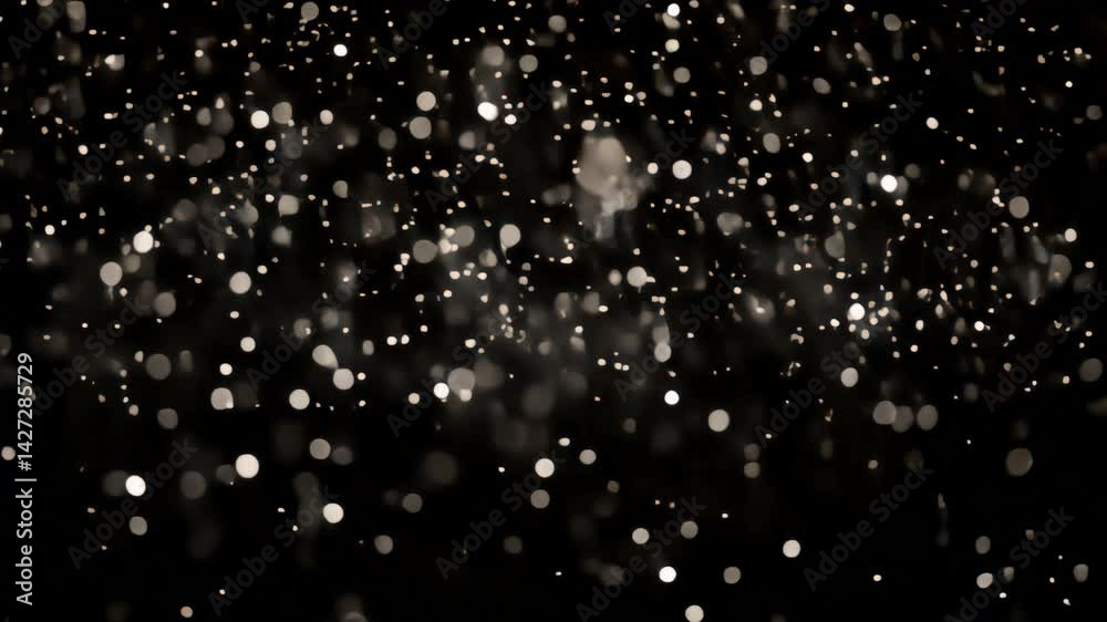 Glitter and bokeh lights animated overlay, transparent 4K video, alpha channel, ProRes 4444