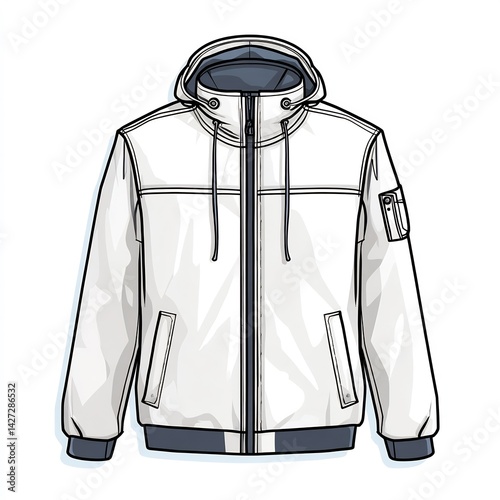 Windbreaker jacket with zippered front