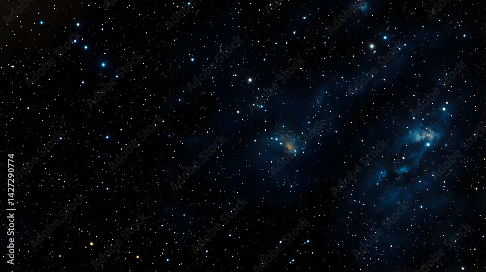 Dark Night Sky With Stars And Nebulae Dark Night Sky With Stars And Nebulae