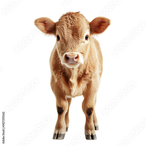 young calf looking curiously in natural environment
