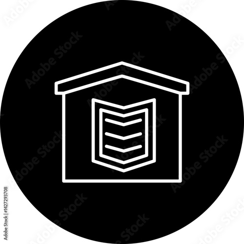 Homeschooling Vector Line Black Circle Icon Design