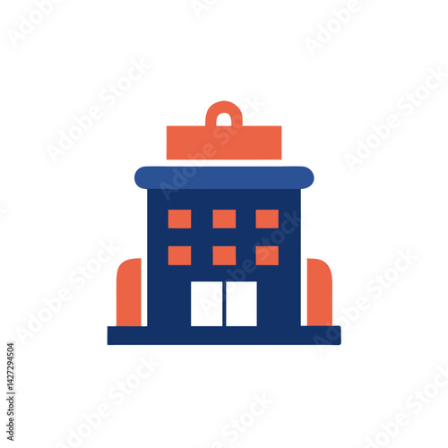 Hotel building icon design in modern style with vibrant colors  