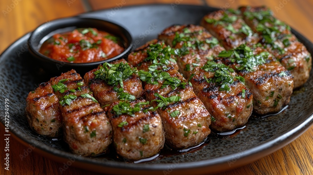 Delicious Grilled Kofta Kebabs with Tomato Salsa Delicious Grilled Kofta Kebabs with Tomato Salsa