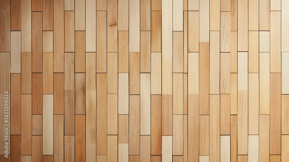 Fototapeta premium Light Brown Wooden Wall Paneling Pattern