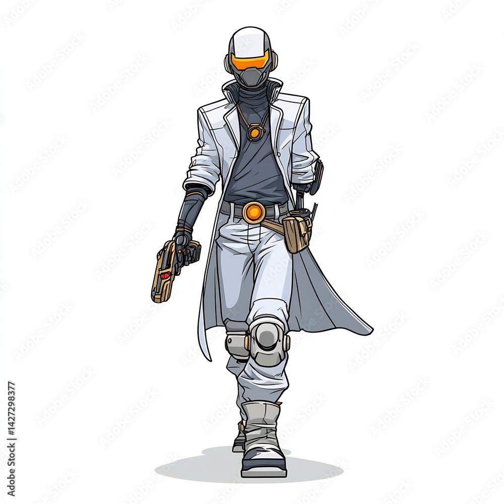 Fototapeta premium futuristic cyberpunk hero illustration