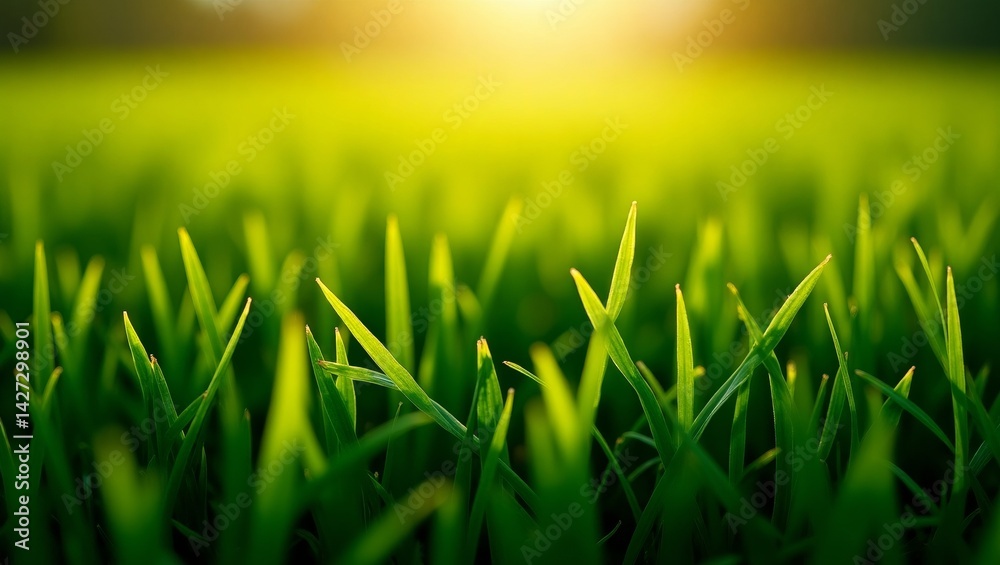 Fototapeta premium Fresh Green Grass in Sunlight