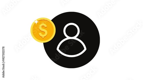 Dollar coin chart movement financial business animation with smooth loop. Perfect for video editing, motion graphics, web and digital projects.