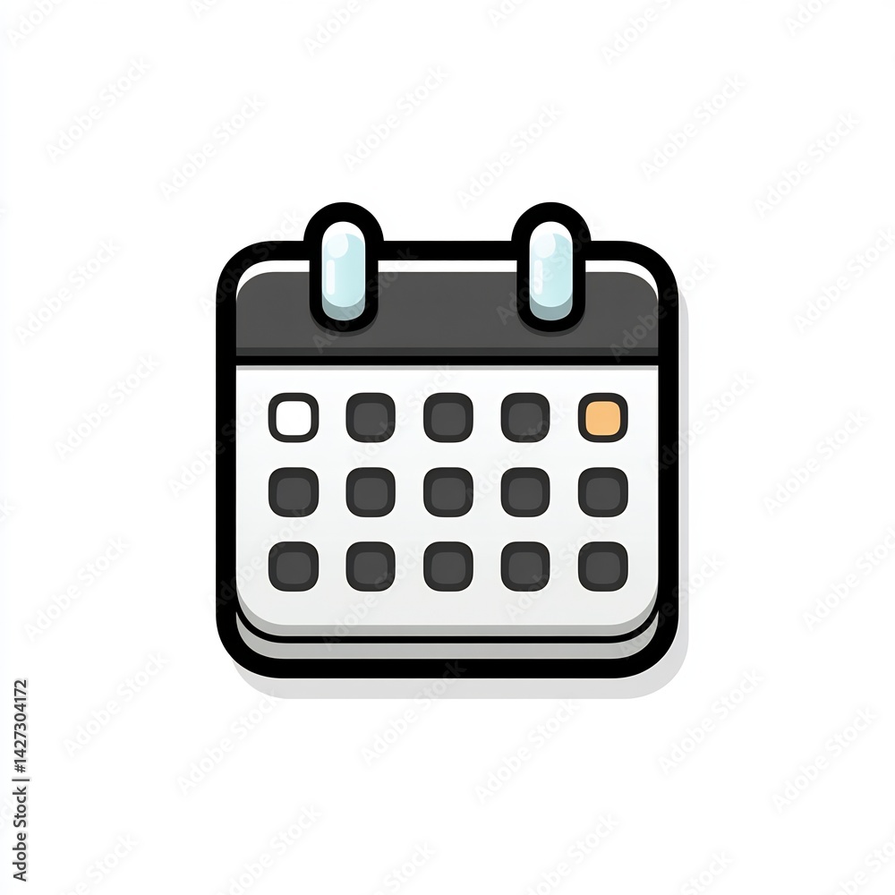 White calendar emoji with dark outline