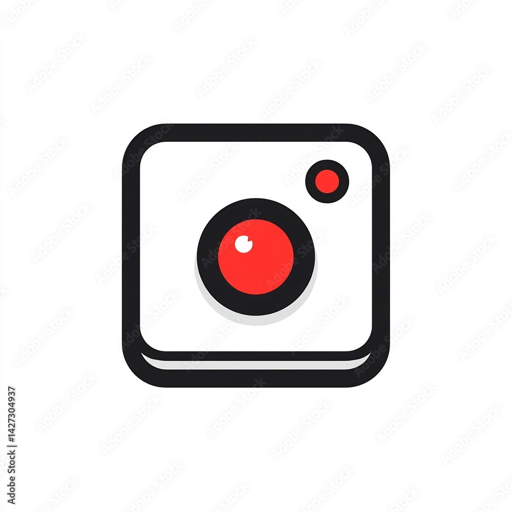Fototapeta premium Social media live streaming icon with red dot