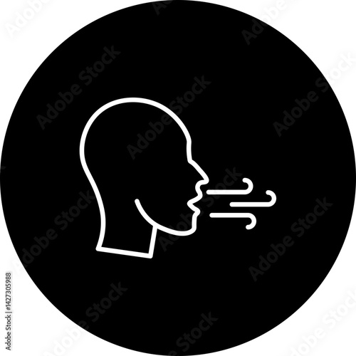 Breathing Exercise  Vector Line Back Circle Icon Design