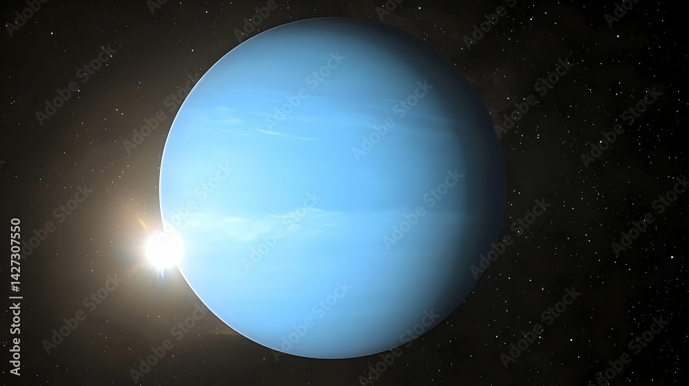 Fototapeta premium Uranus Planet In Outer Space With Sunlight
