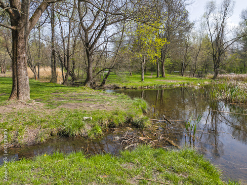 Obraz na płótnie Spring Landscape of South Park in city of Sofia, Bulgaria w salonie