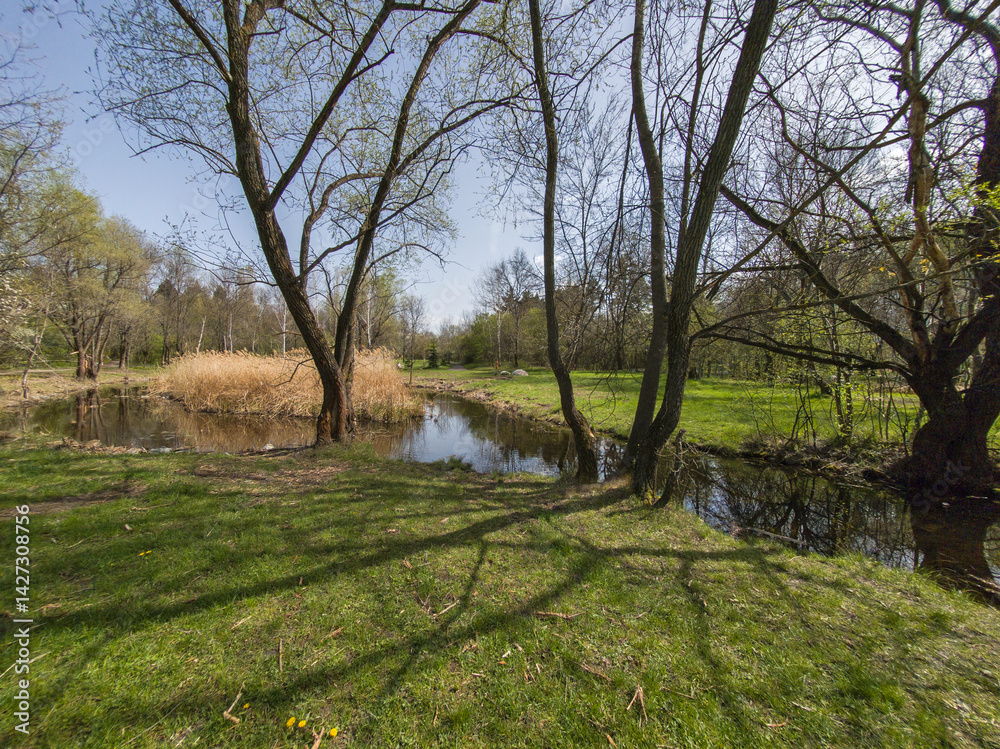 Spring Landscape of South Park in city of Sofia, Bulgaria