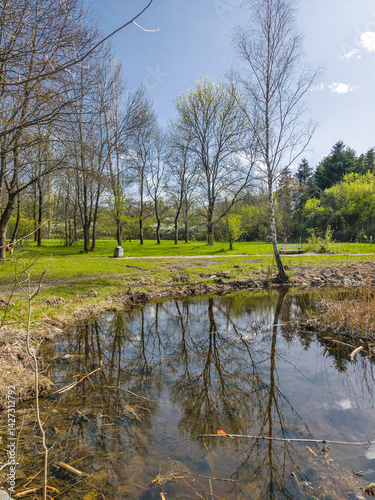 Obraz na płótnie Spring Landscape of South Park in city of Sofia, Bulgaria w salonie