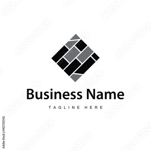 simple floor logo concept with home floor decoration and simple minimalist symbol illustration template