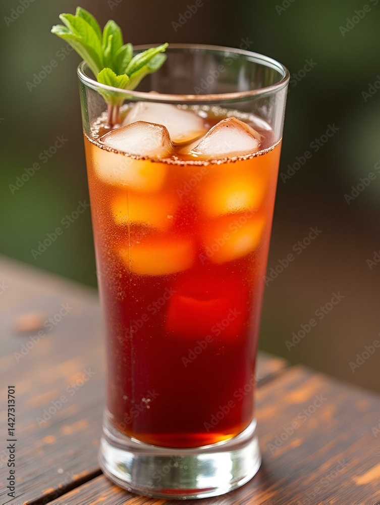 Refreshing Cola Drink with Ice Cubes in Glass Refreshing Cola Drink with Ice Cubes in Glass