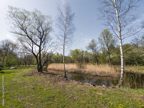 Obraz na płótnie Spring Landscape of South Park in city of Sofia, Bulgaria w salonie