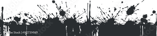 Black ink splatter design with dynamic textures and creative artistic elements for backgrounds.