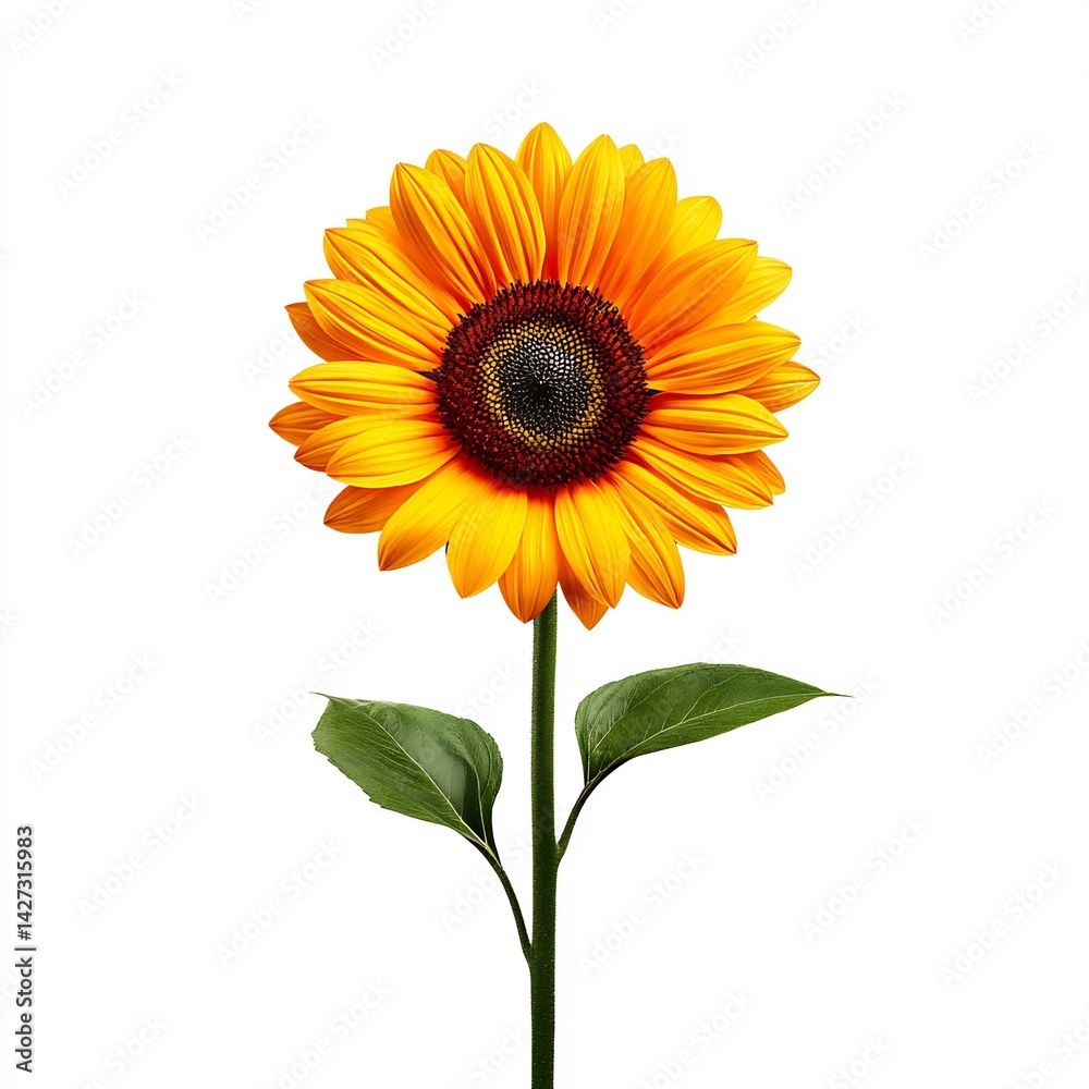 Obraz premium Sunflower with large petals and a thick stem