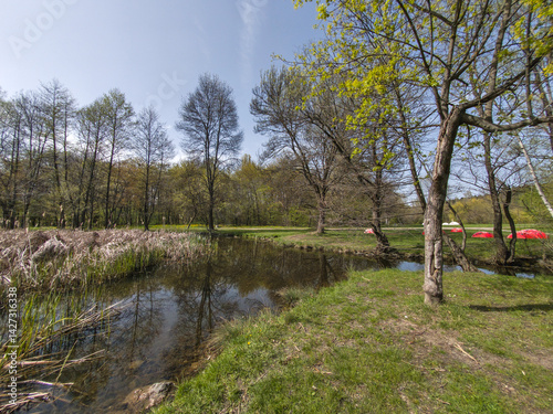 Spring Landscape of South Park in city of Sofia, Bulgaria