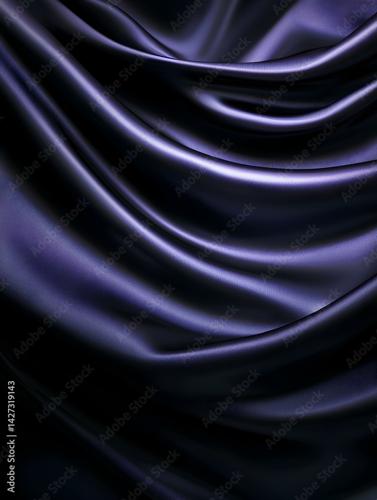 Obraz premium Dark Purple Silk Drape. Luxurious, elegant fabric folds create a sophisticated background. Perfect for design projects needing a rich texture.