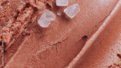 Obraz na płótnie Close-up of salty chocolate ice cream texture – sweet and savory fusion w salonie