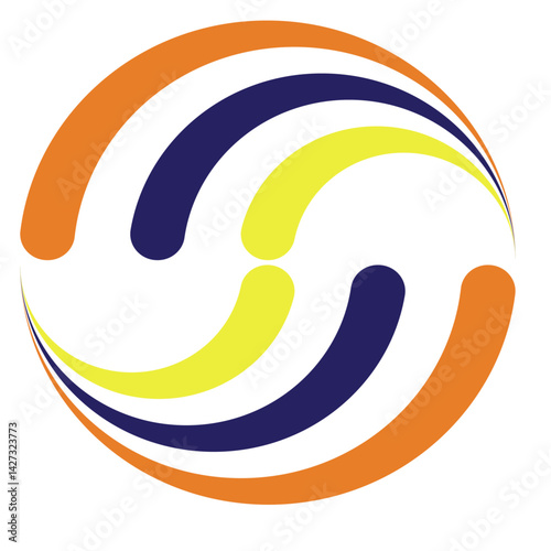 Vibrant Concentric Circles in Abstract Spiral Pattern – Minimal White Background Design