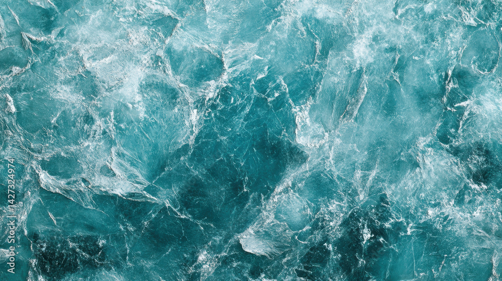 Obraz premium Water Texture with White Foam and Waves