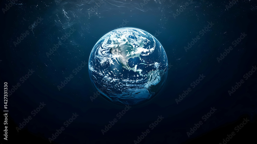 Obraz premium Pixelated Earth In Dark Space