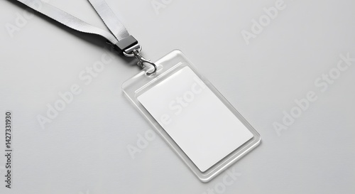 Blank id badge with lanyard for corporate security mockups